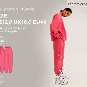 Trua pants digital pattern pdf sewing pattern with tutorial size US 12 UK 16 EU 44