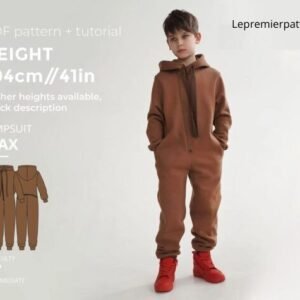 Max jumpsuit (boys) sewing pattern with tutorial height 41 in 104 cm