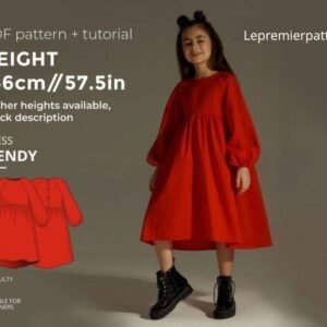 Wendy dress pattern with pdf tutorial height 57.5 in 146 cm
