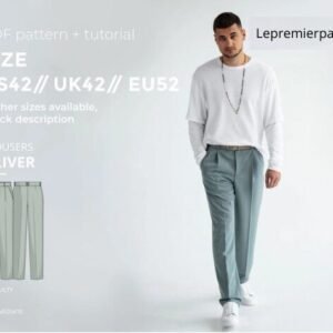 Oliver trousers sewing pattern with tutorial size US 42 UK 42 EU 52