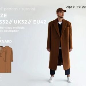Bernard coat sewing pattern with tutorial size US 32 UK 32 EU 42
